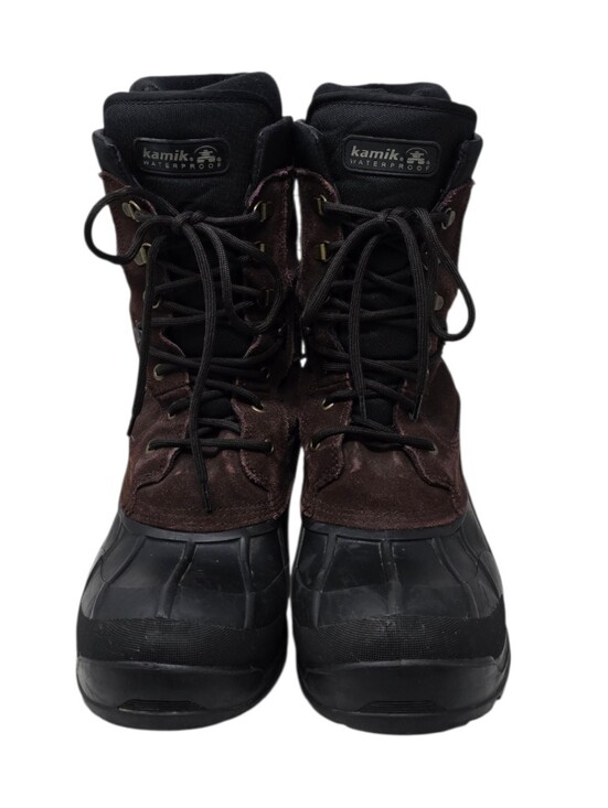 Kamik Nation Plus Waterproof Suede Insulated Winter Boot Men\'s 13 Brown Black main image 6